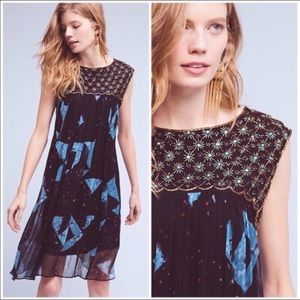 Anthro Moulinette Souers Lydia Beaded Swing Dress